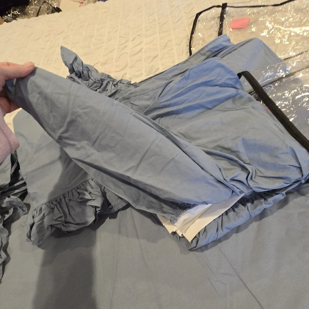Coming Home Queen Bedding Set – Dusty Blue Elegance | NWOT